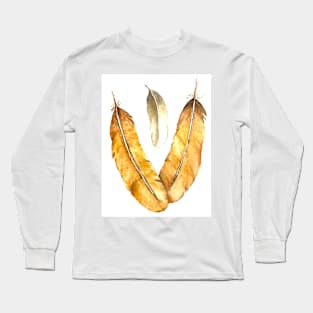 Three Feathers Long Sleeve T-Shirt